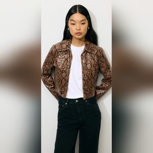 Area Stars HOT ITEM! Conda Vegan Snakeskin Cropped Jacket. Sz Sm. R2S!!